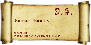Derner Henrik névjegykártya